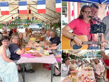 La soirée du 14 juillet place du Village : le repas partagé sous le barnum et le concert